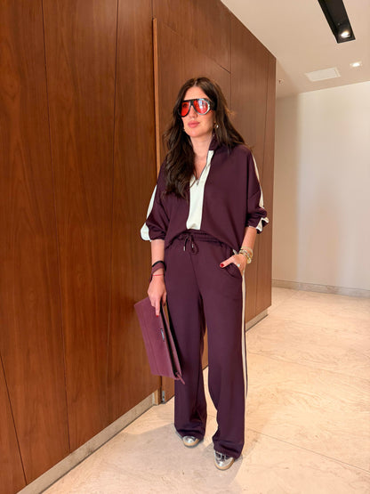 Burgundy Thick Cotton Tracksuit Pre-Order (6-8 Days)