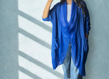 Italian 🇮🇹 Blue Long Blouse