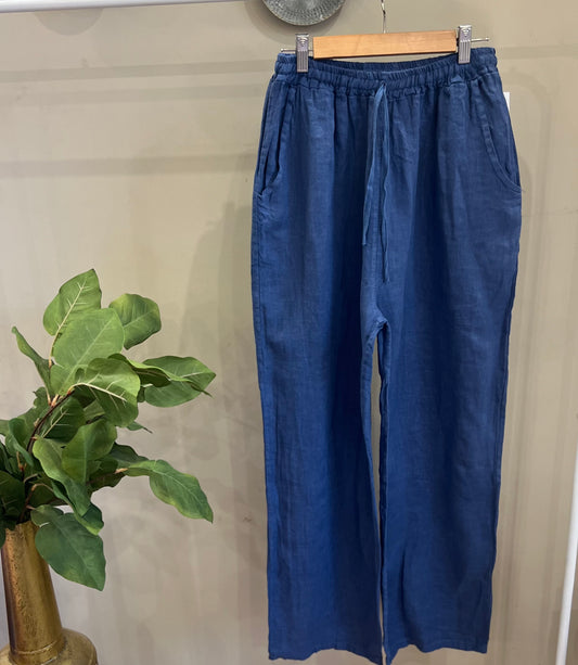Italian 🇮🇹 Linen denim blue Pants
