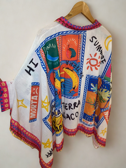 Italian 🇮🇹 Tropical Prints oversized Colorful Shirt