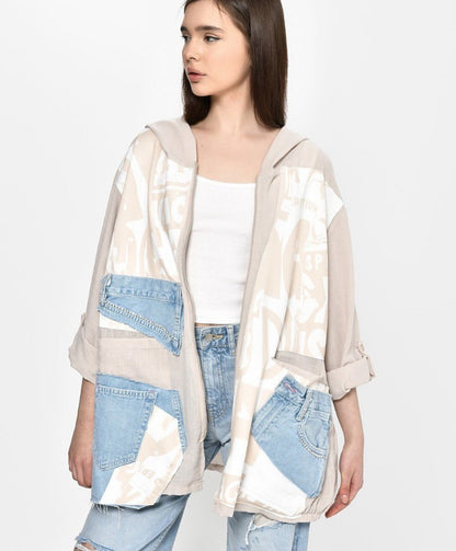 Denim patchwork Cardigan