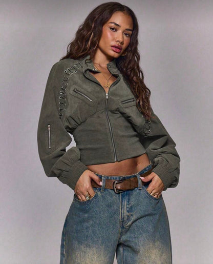 Bohemian waist fitted sweatshirt