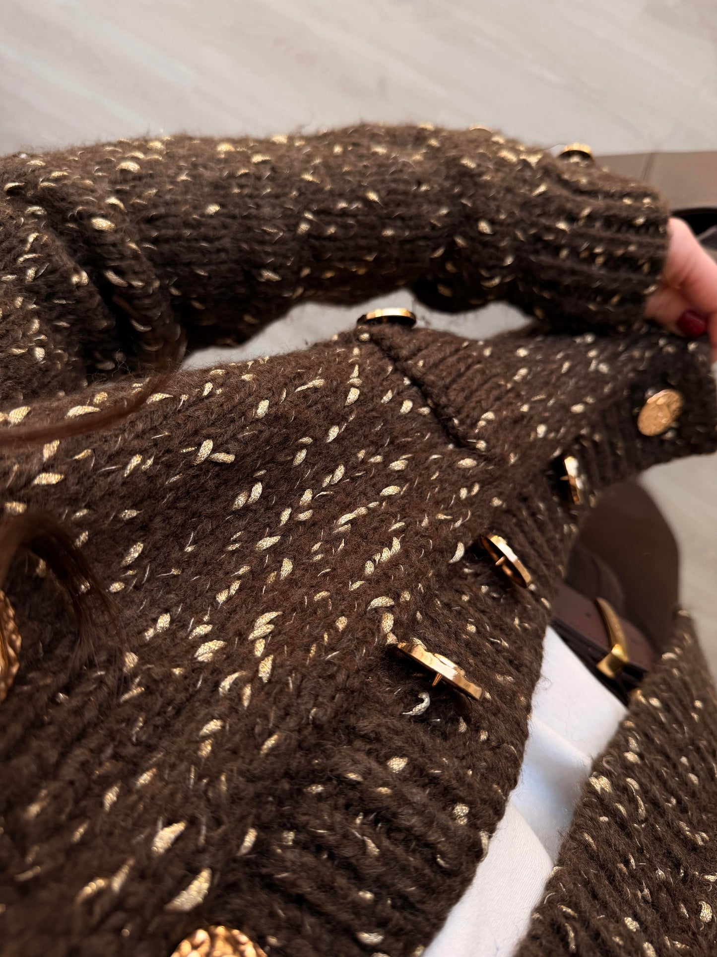 Brown with Golden striped Sweater