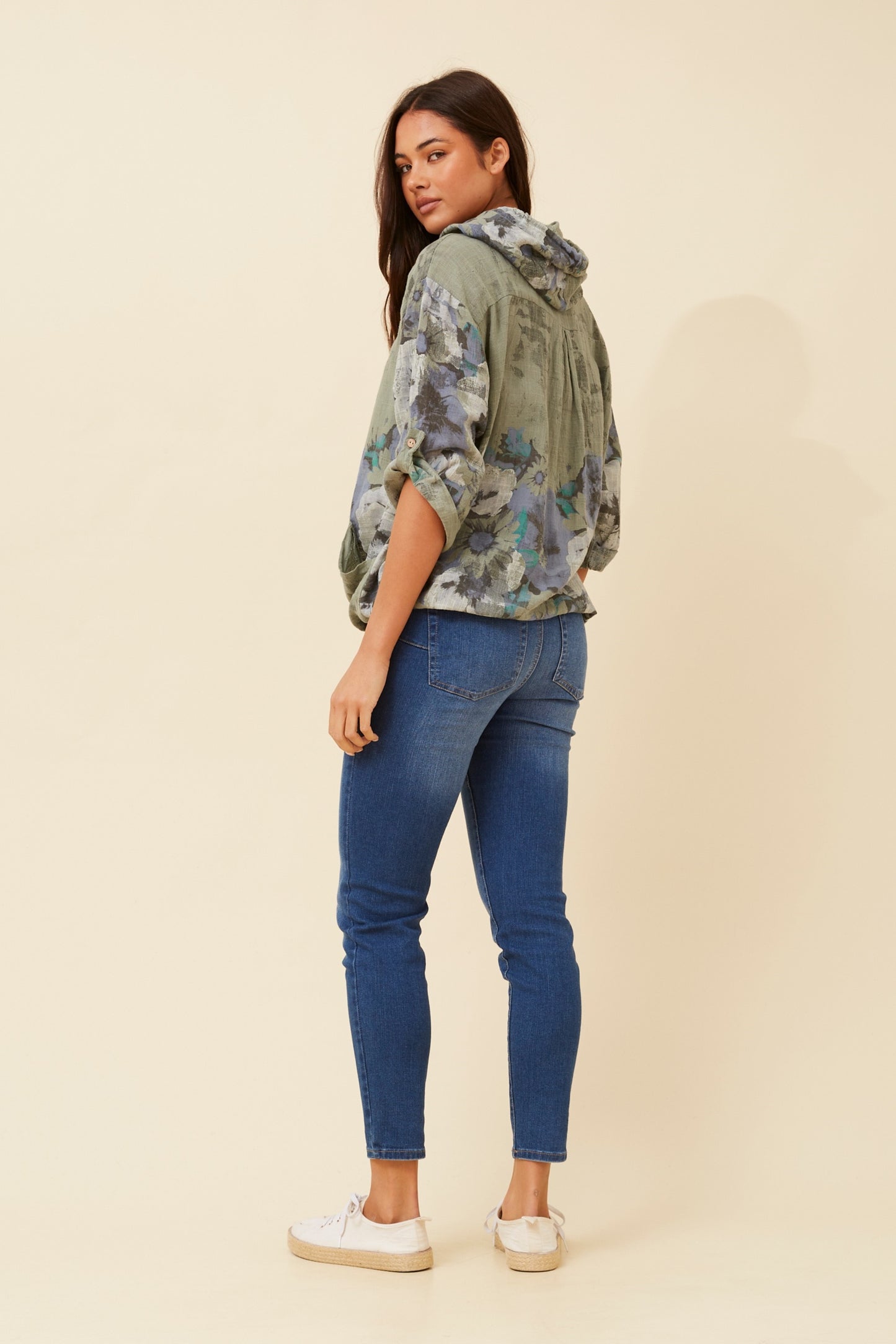 Linen/cotton floral light Jacket