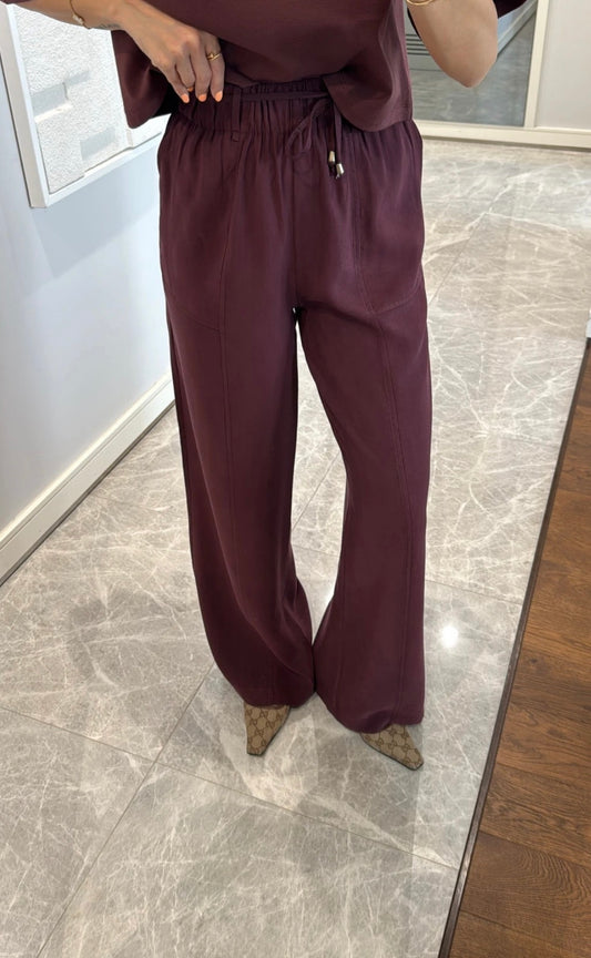 Burgundy Straight Pants
