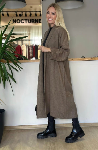 Long cafe Wool Cardigan