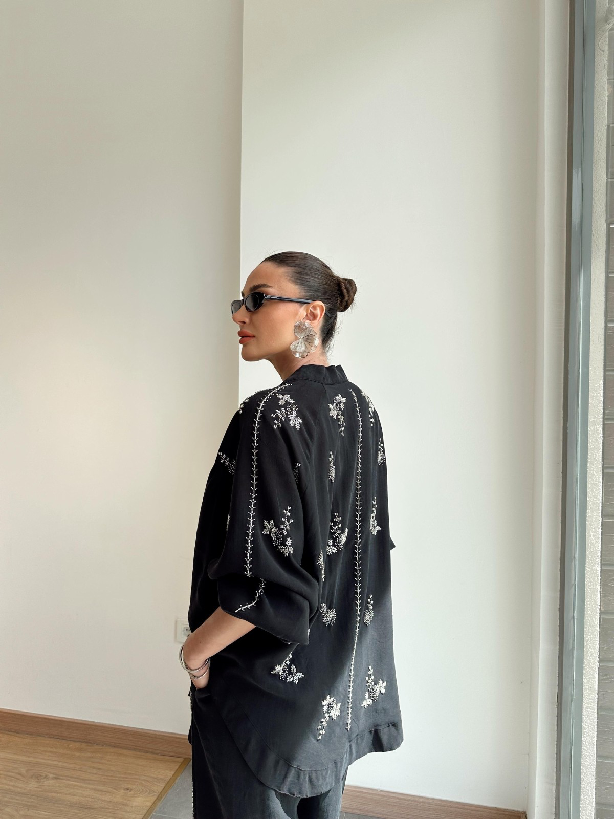 Embroidered Black Set