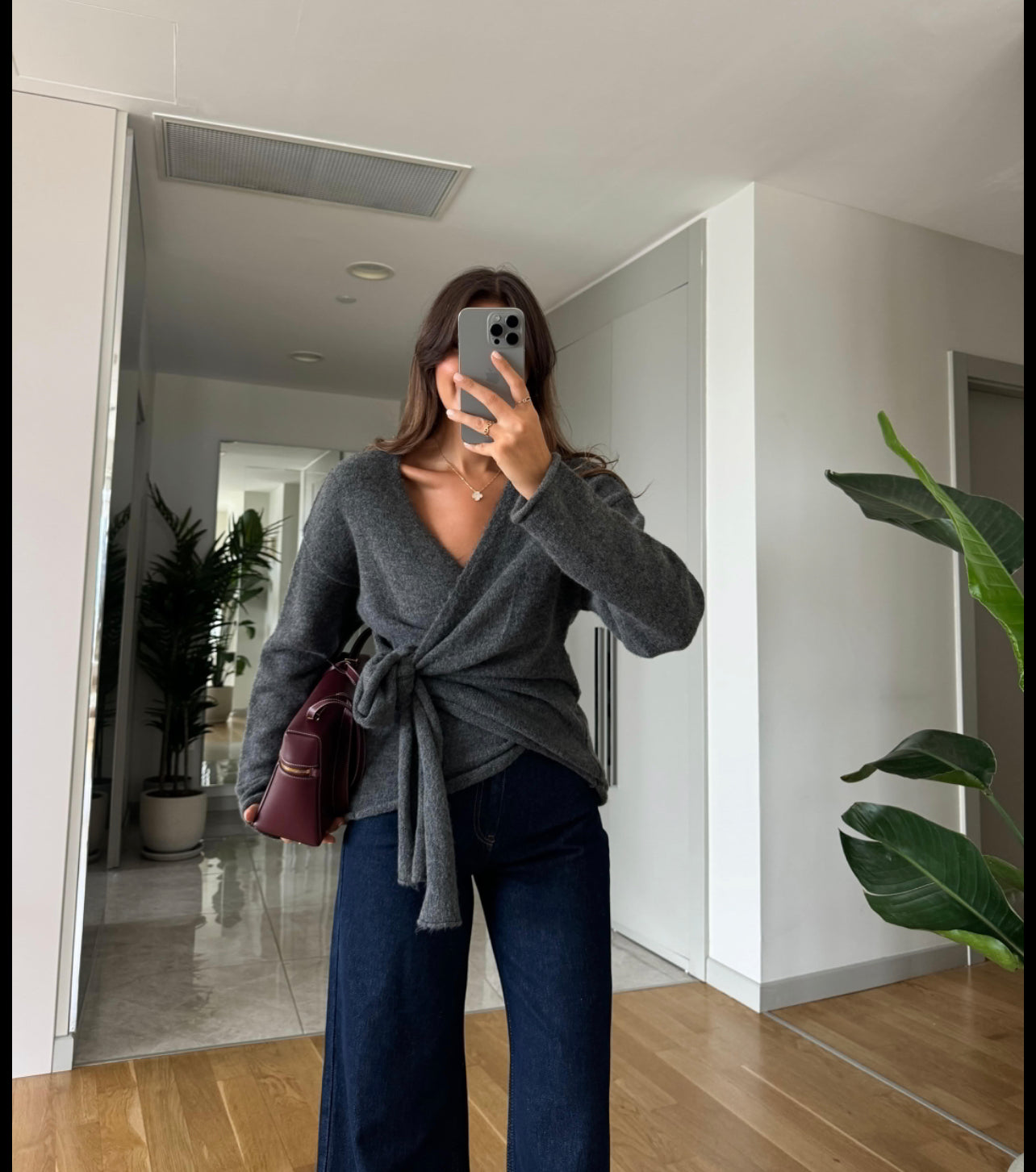 Double breasted tie sweater