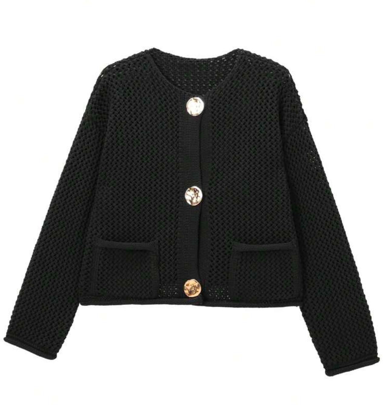 Gold button knit cardigan