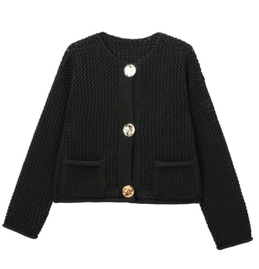 Gold button knit cardigan