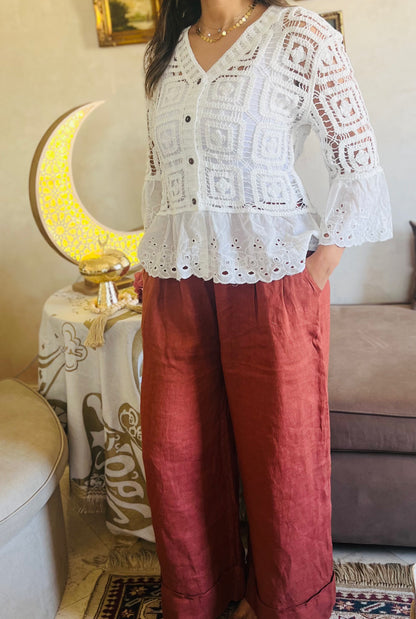 Sleeve and Waist Part Scallop Detail Cardigan