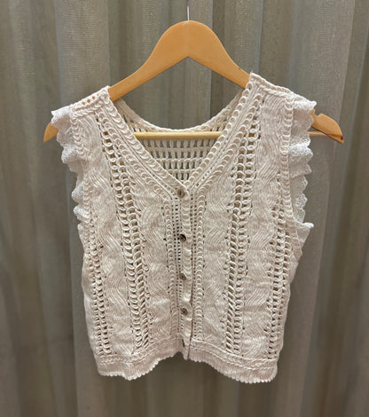 Beige Crochet Vest
