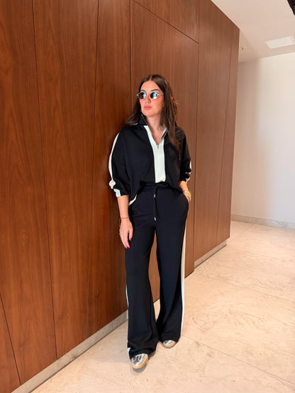 Black Thick Cotton Tracksuit