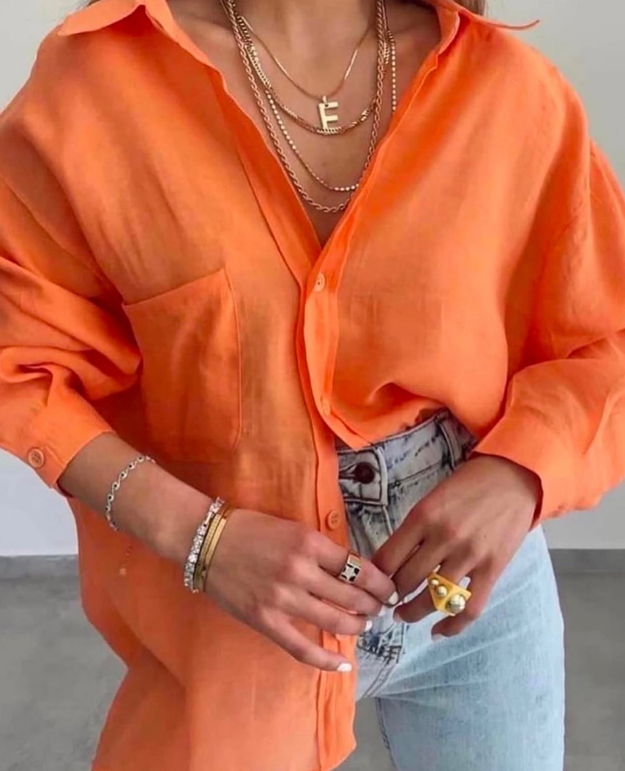 Oversized Orange Shirt