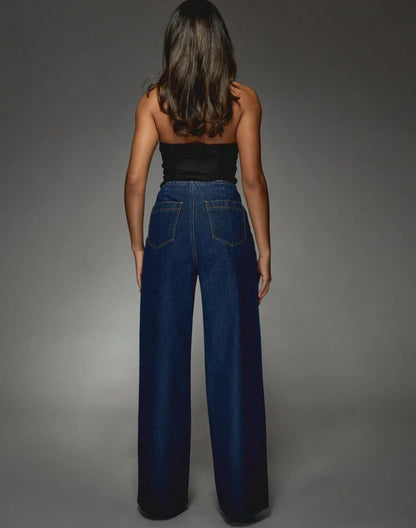 Dark blue straight jeans