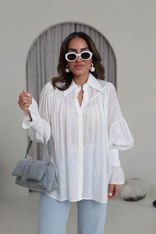 White Chifon Oversized Shirt