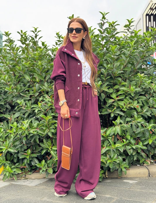 Triko * Cotton Burgundy Tracksuit