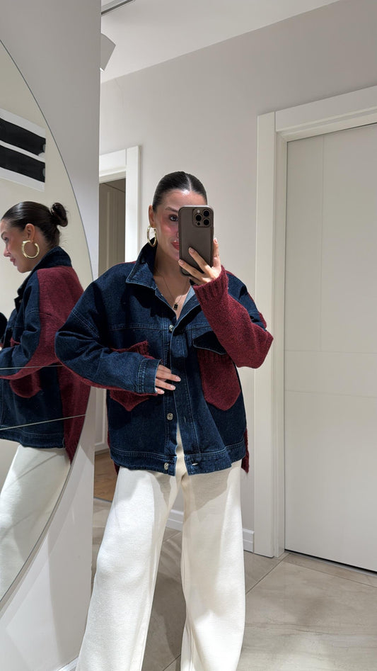 Denim * Knitted Burgundy Shirt