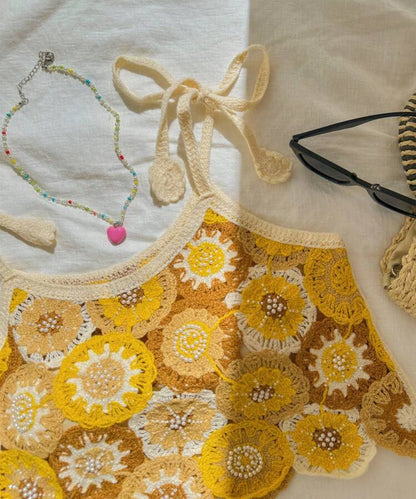 Yellow Crochet Crop Top