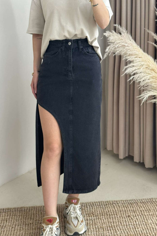 Black Denim Skirt