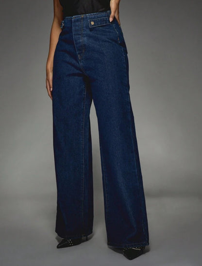 Dark blue straight jeans