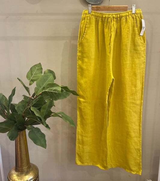 Italian 🇮🇹 Linen Yellow Pants