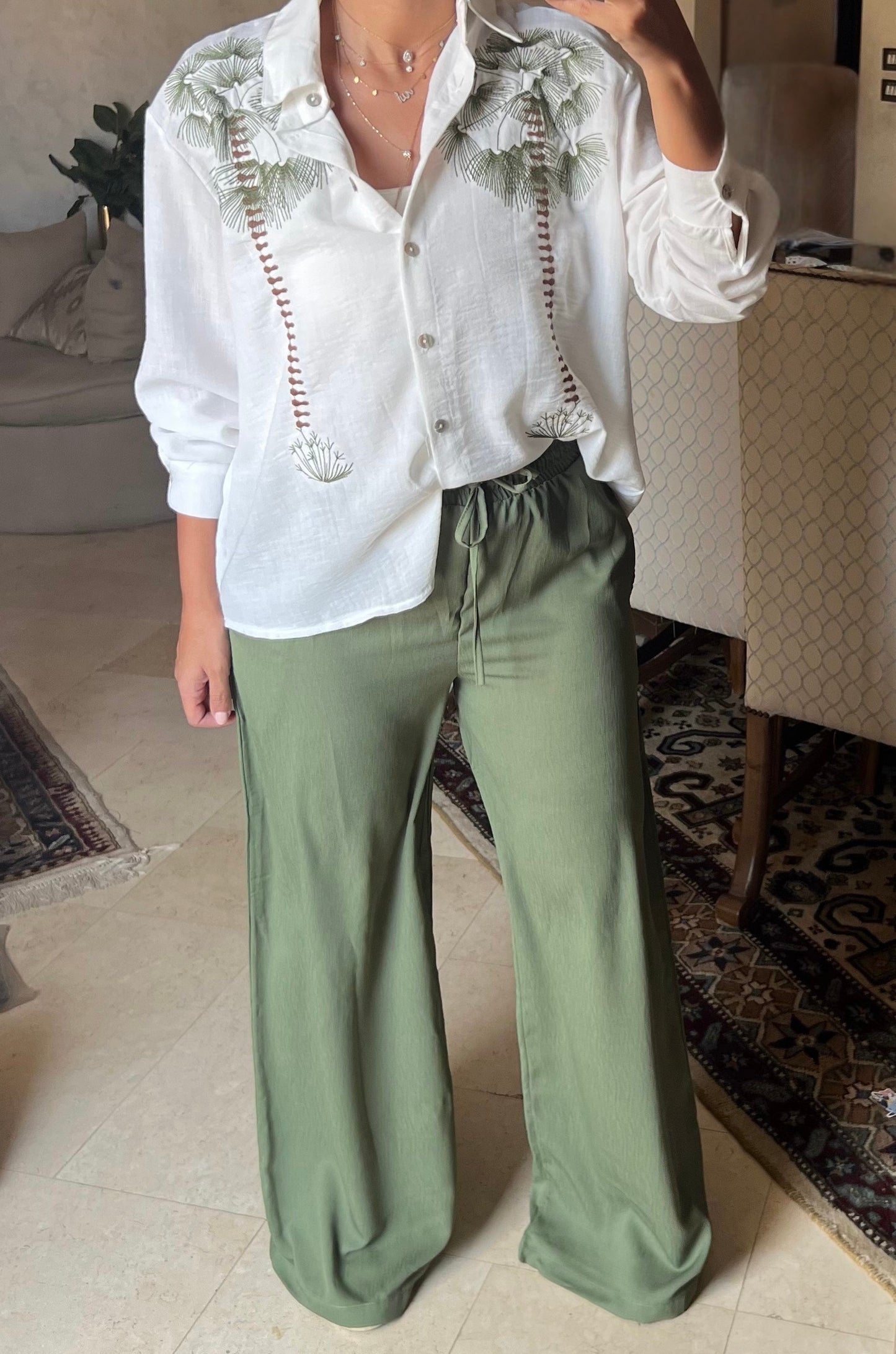 Embroidered Shirt Set