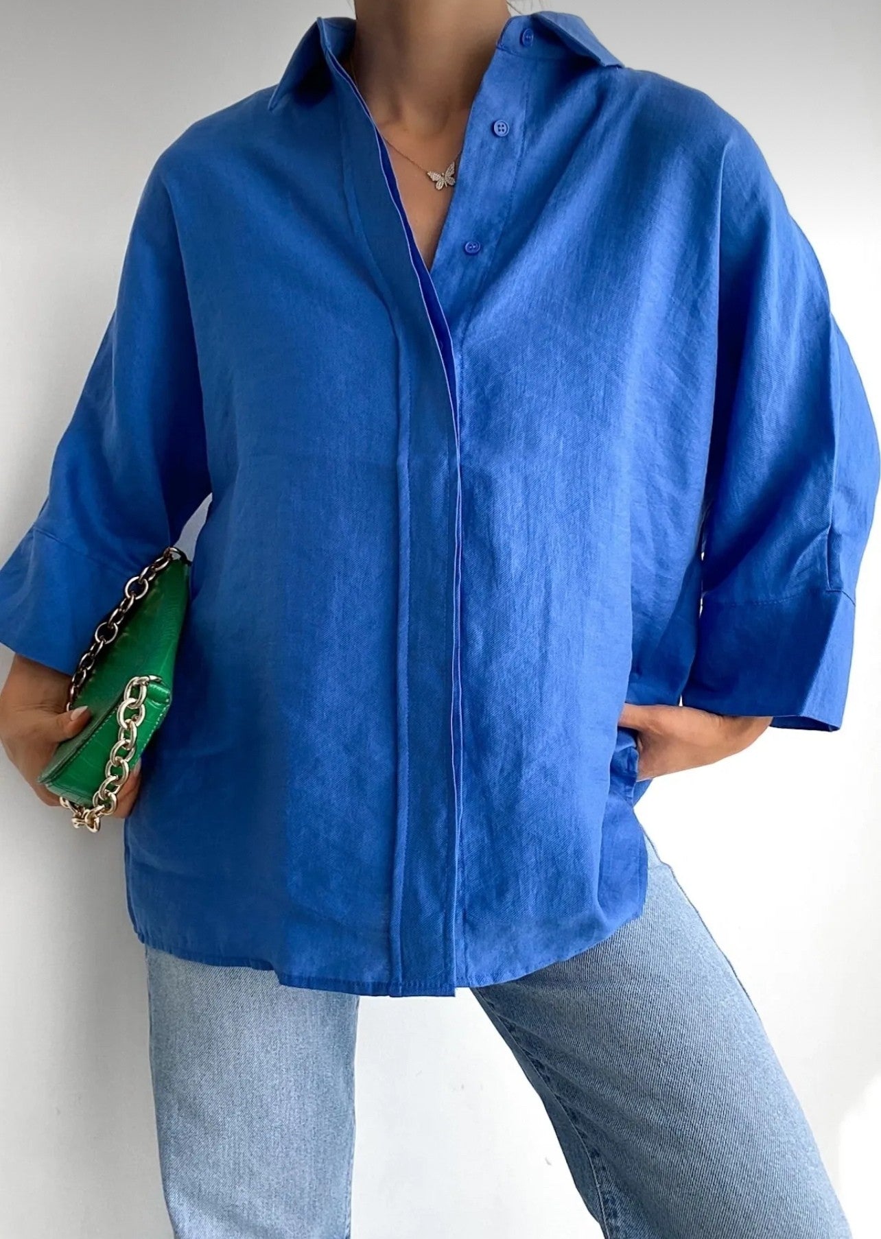 Blue oversized Shirt