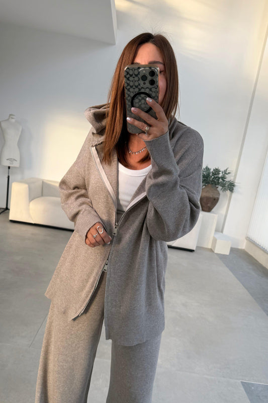 Greish Knitted Double zipper Set