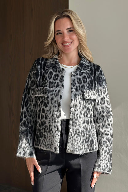 Leopard Grey Cardigan