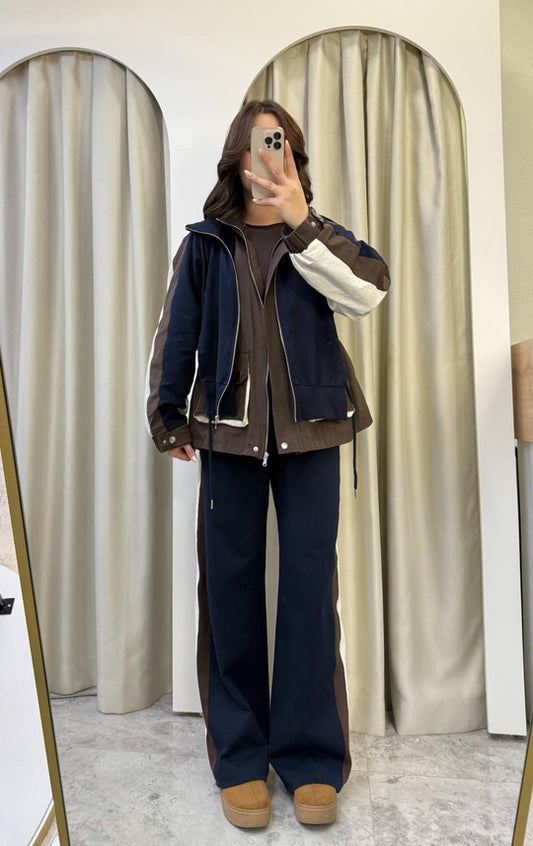 Navy /Brown Tracksuit