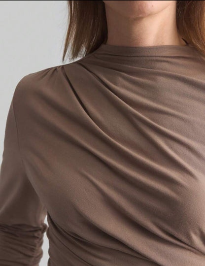 Long Sleeve Cotton Asymmetrical Top