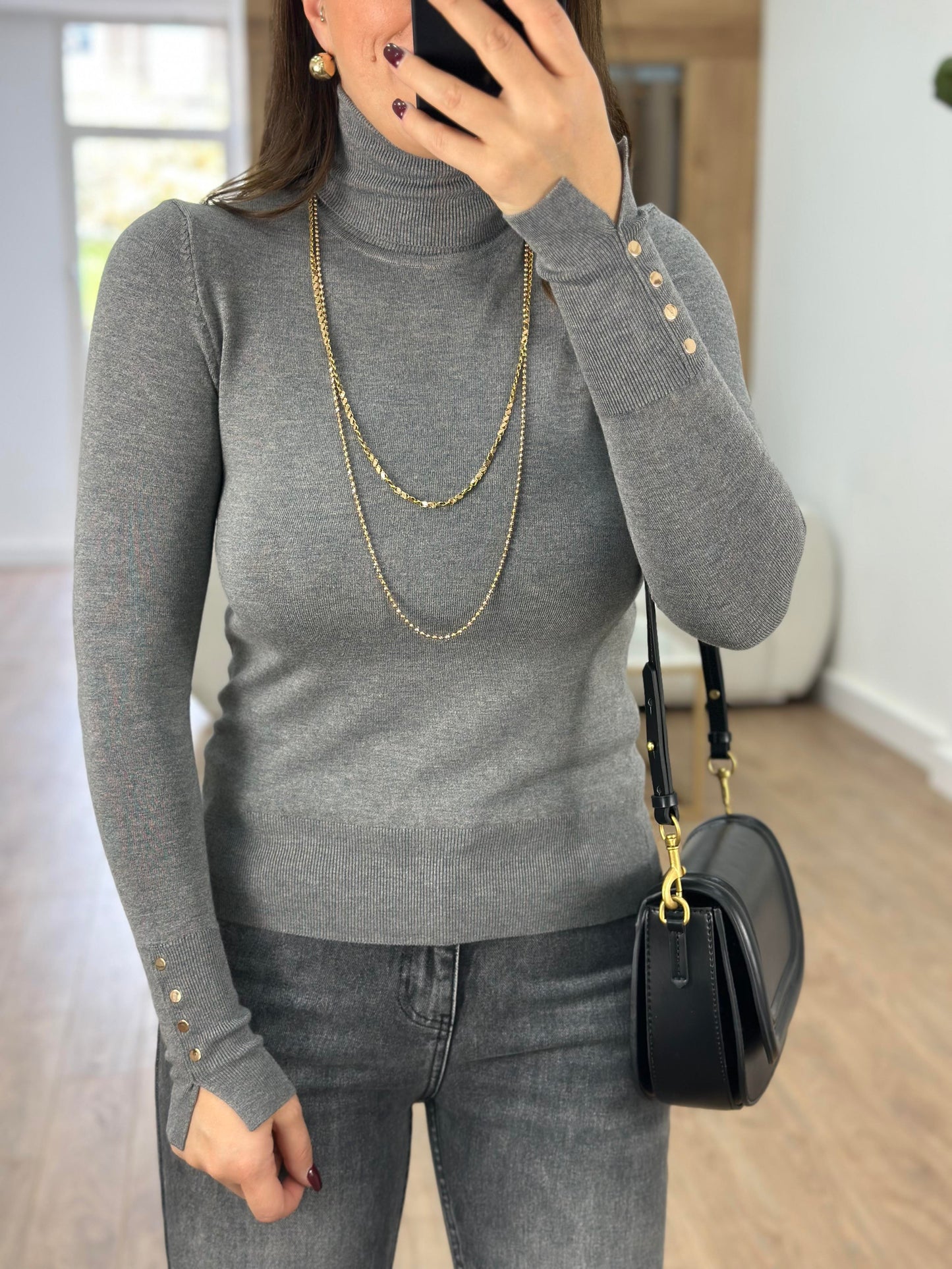 Knitted High Neck Pullover