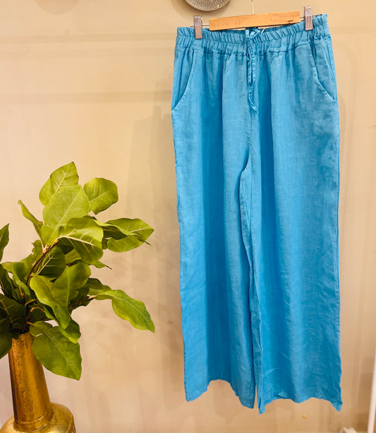 Italian 🇮🇹 Linen Turquoise Pants