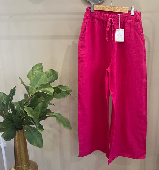 Italian 🇮🇹 Linen Fushia Pants