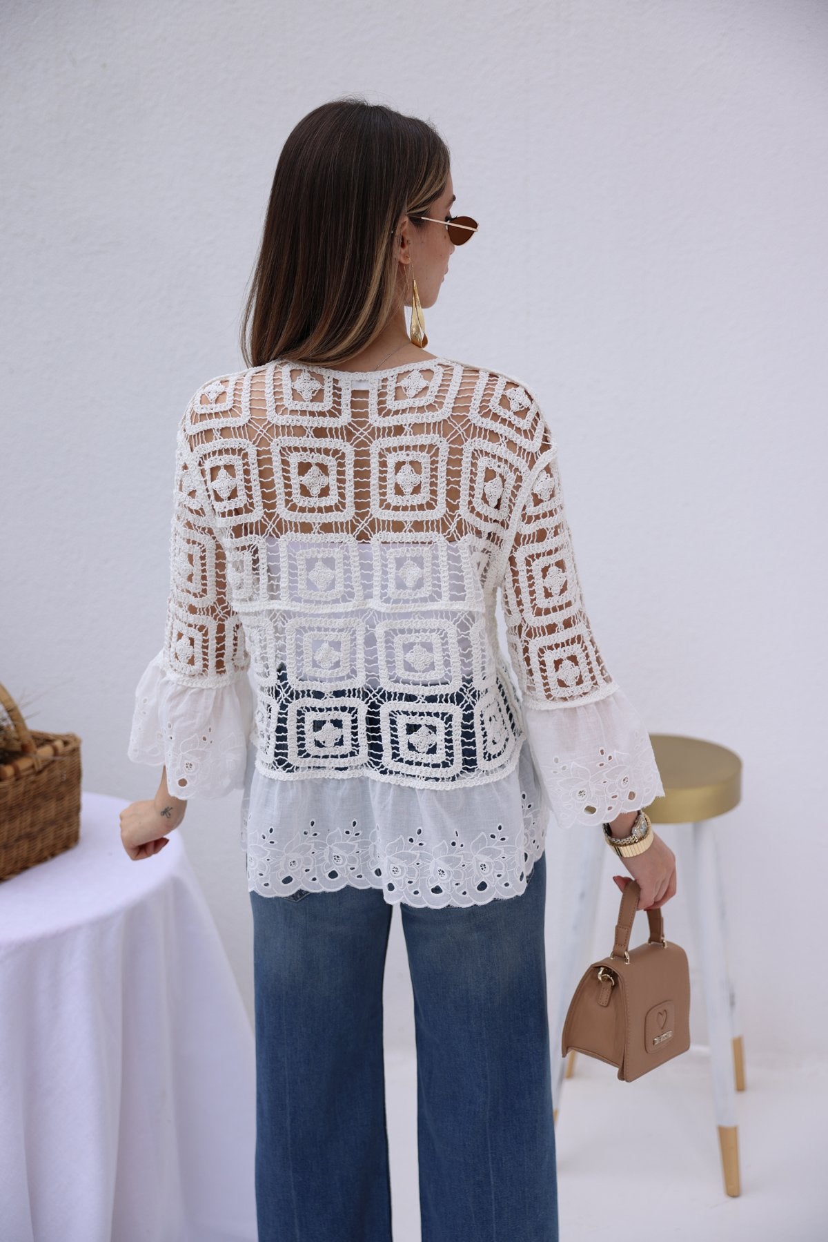 Sleeve and Waist Part Scallop Detail Cardigan