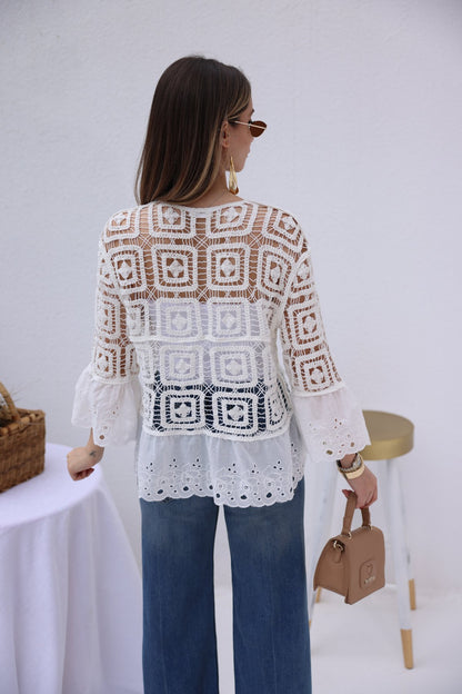 Sleeve and Waist Part Scallop Detail Cardigan