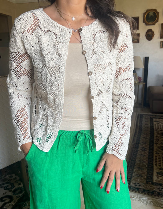 Beige Crochet Blouse