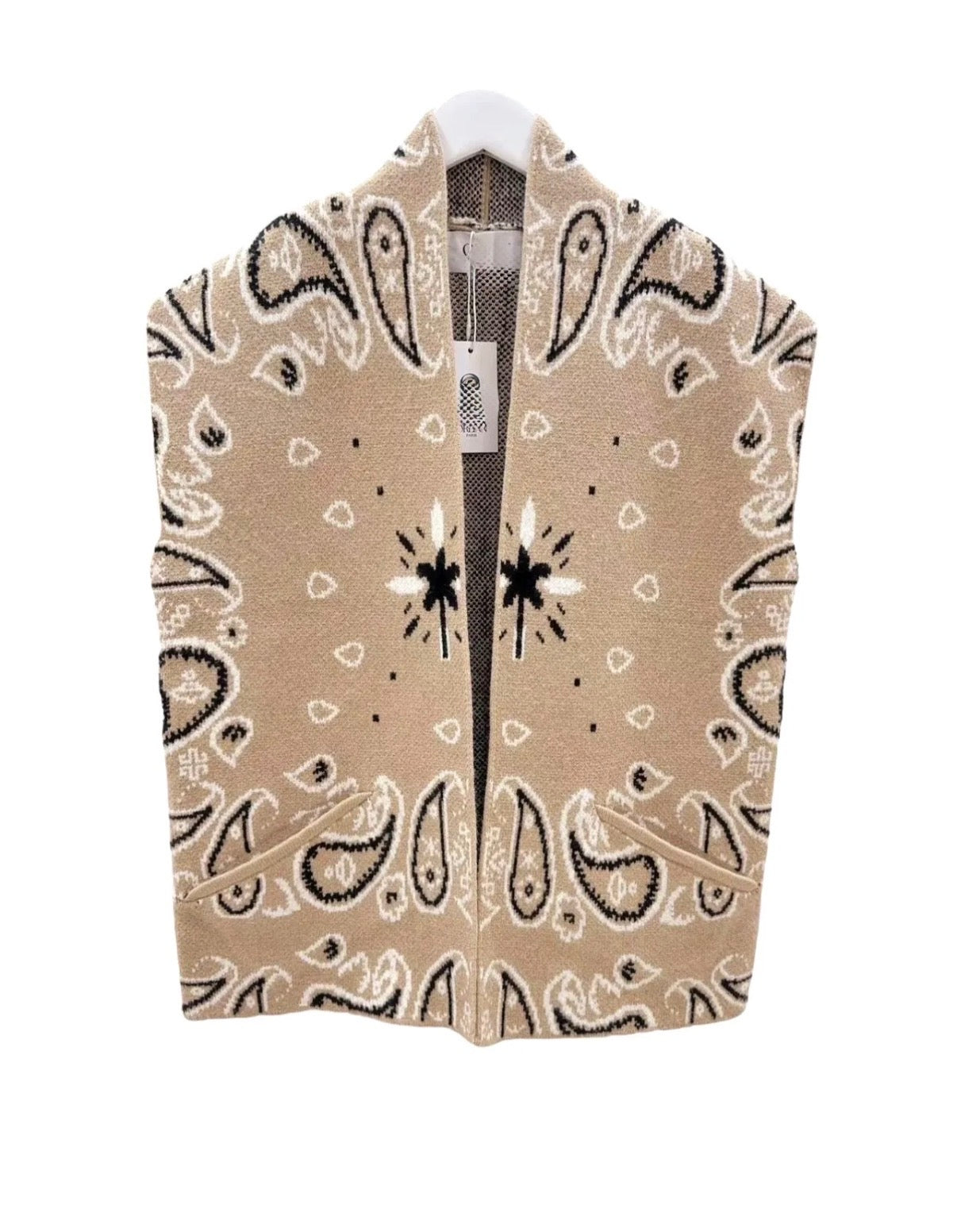 Bandana Print Beige Vest