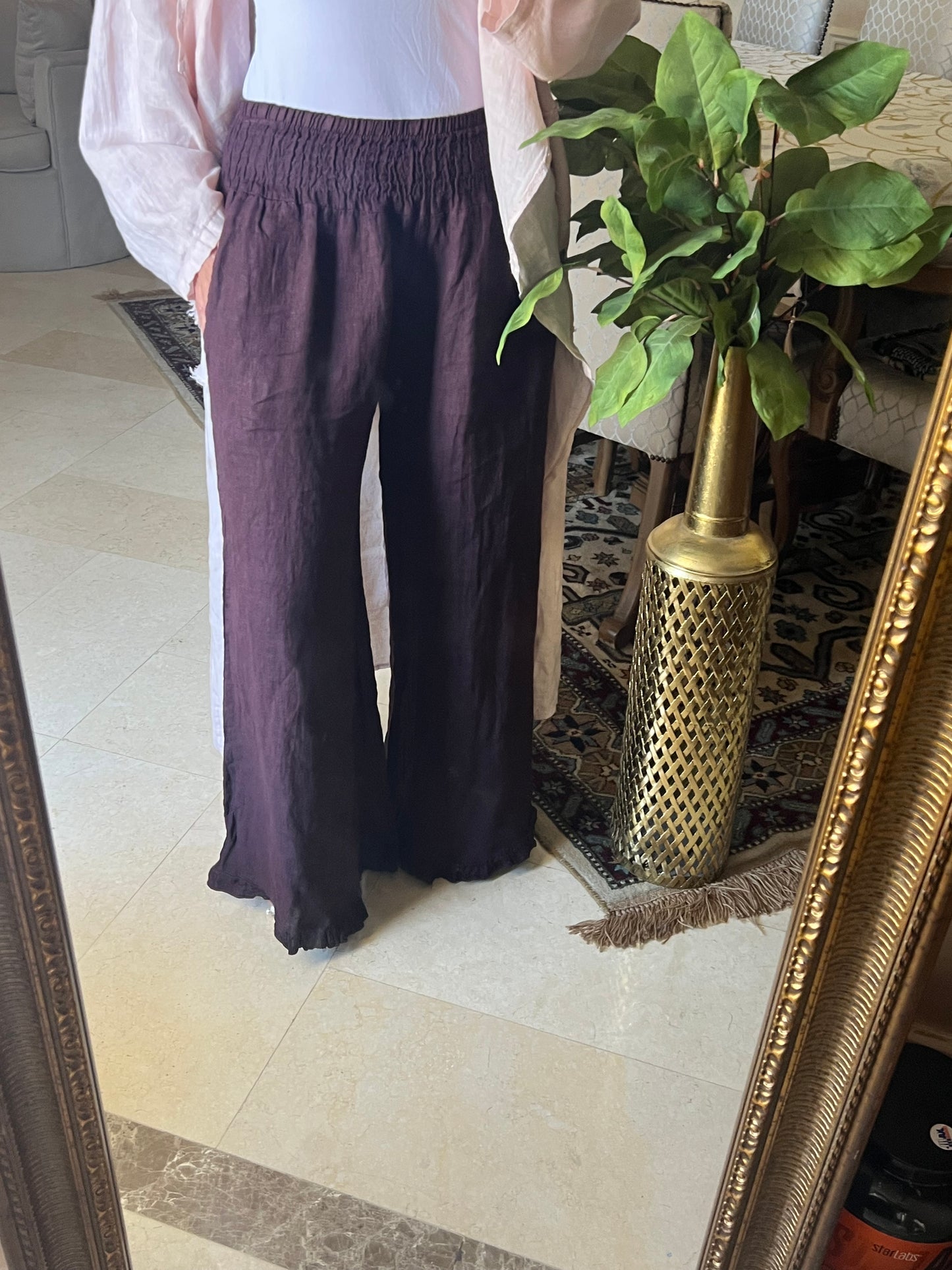 Italian 🇮🇹 100% Linen Wide Leg Pants