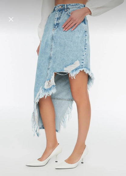 Asymmetrical Denim Skirt