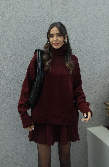 Burgundy Skirt Set Pre-Order (6-8) days