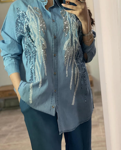 Sequins Denim Shirt