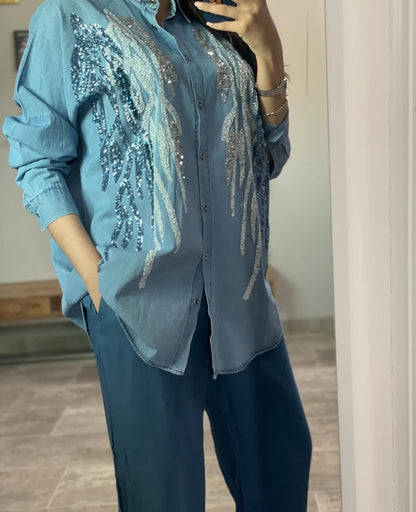 Sequins Denim Shirt