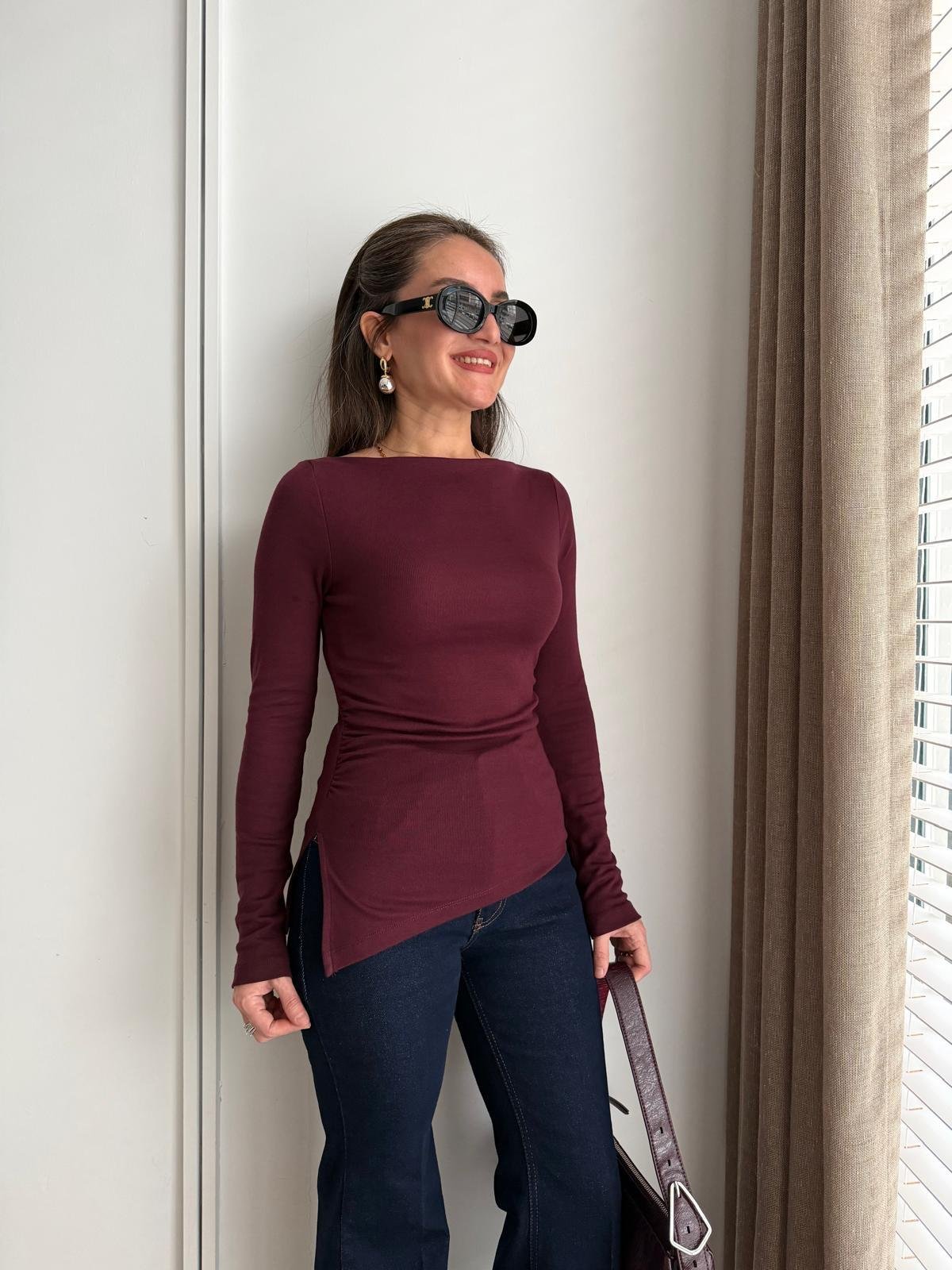 Burgundy Asymmetrical Basic