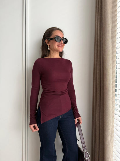 Burgundy Asymmetrical Basic