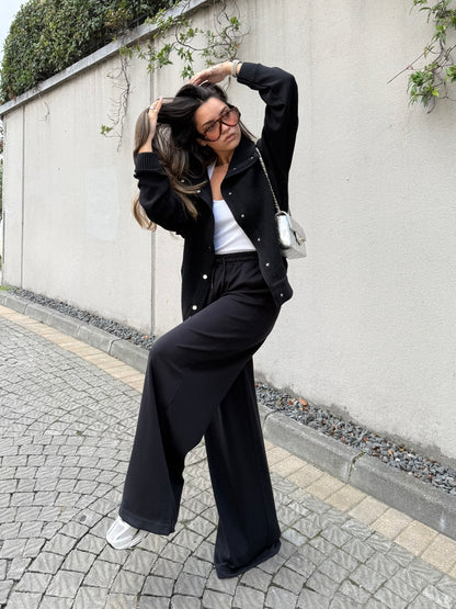 Triko * Cotton Black Tracksuit