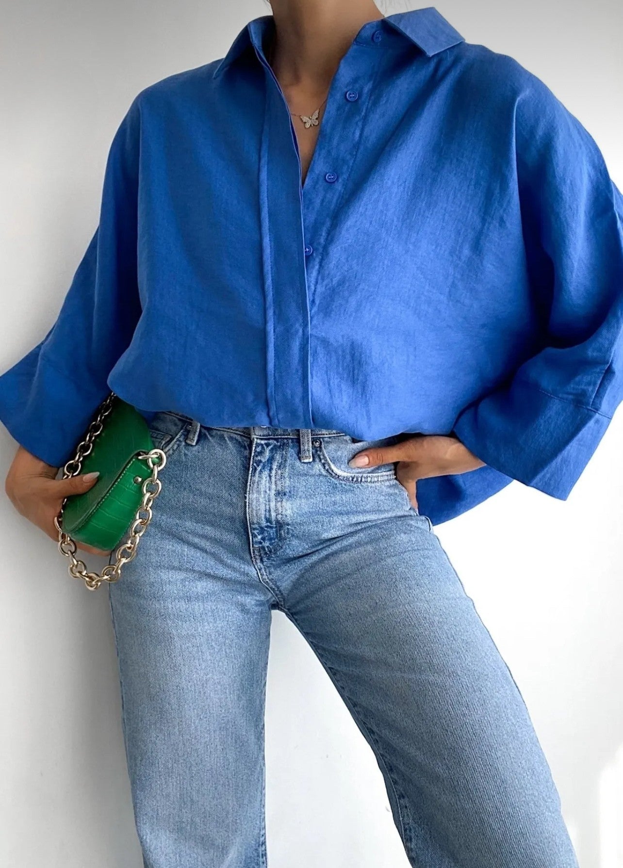 Blue oversized Shirt