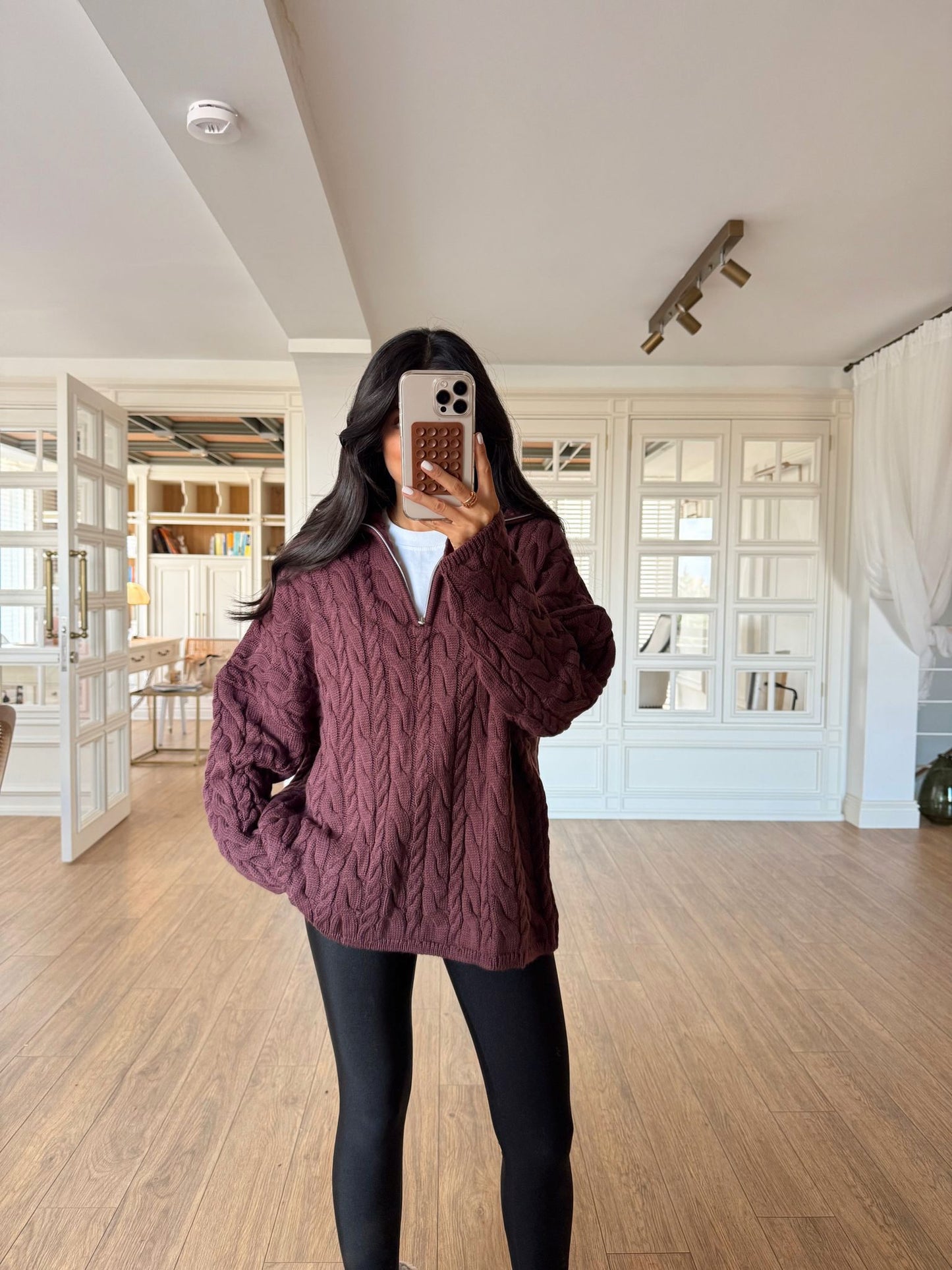 Braided Plum Oversized Sweater Pre-Order (6-8) Days