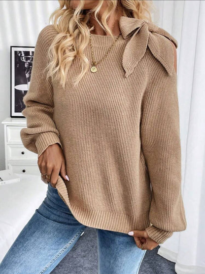 Twisted shoulder sweater